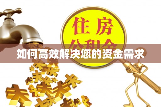 乳源如何高效解决您的资金需求